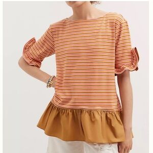 **NWT** Anthropologie Maeve Ruffled Peplum Top